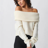 Ladies Off Shoulder Knit Jumper