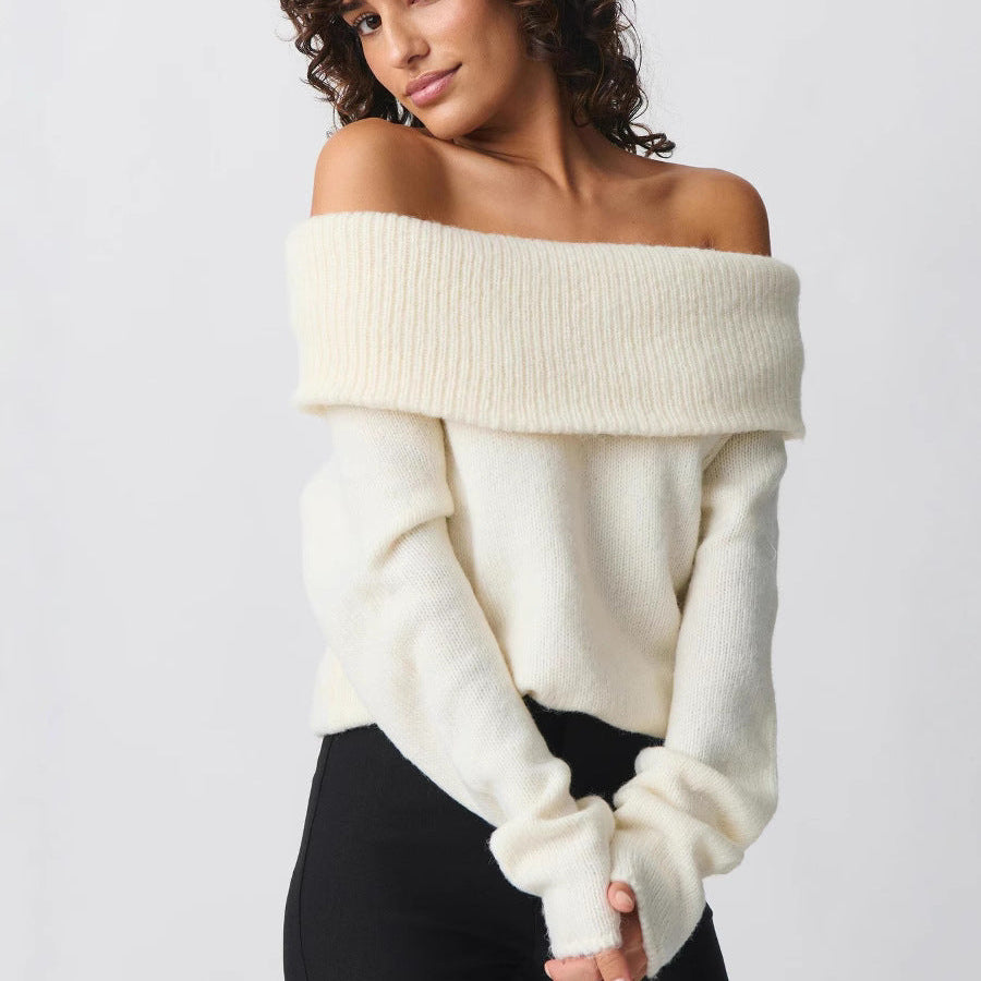 Ladies Off Shoulder Knit Jumper