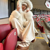 Oversized Faux Fur Jacket with Extra-Large Hood