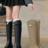 Elegant Knee-High Riding Boots with Side Buckle Detail