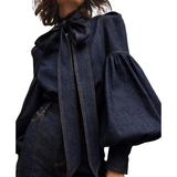 Amysaint | Elegant Tie-Neck Long Sleeve Top