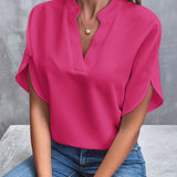 V Neck Relaxed Blouse for Effortless Everyday Style