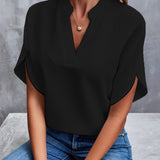 V Neck Relaxed Blouse for Effortless Everyday Style