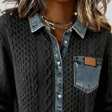 Amysaint | Denim Patchwork Shirt