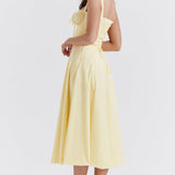Women Midi Dress A Line Wedding Guest Dress Corset Bustier