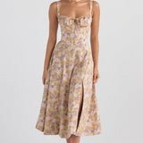 Women Midi Dress A Line Wedding Guest Dress Corset Bustier