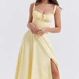 Women Midi Dress A Line Wedding Guest Dress Corset Bustier