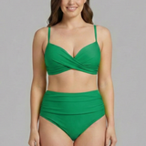 Women’s Bikini Set with Cross Top and Ruched Bottom