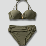Women’s Bikini Set with Halterneck Top and Low Rise Bottom