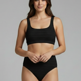 Women’s Bikini Set with Textured Top and High Waist