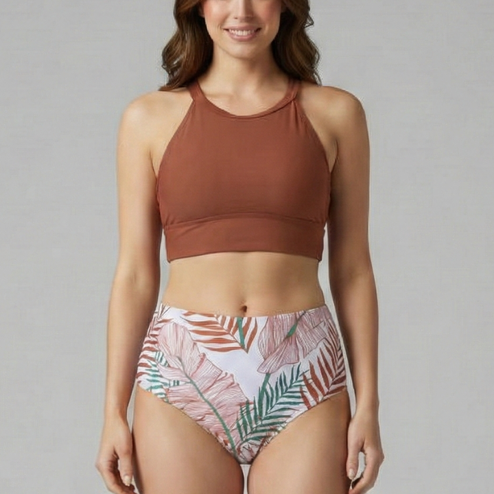 Women’s Bikini Set with Wrap Top and High Waist