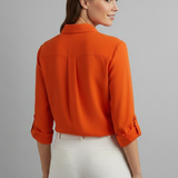 Women’s Blouse with Collar and Button Fastening