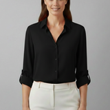 Women’s Blouse with Collar and Button Fastening