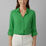 Women’s Blouse with Collar and Button Fastening