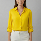 Women’s Blouse with Collar and Button Fastening