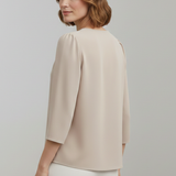 Women’s Blouse with Pleated Front and Long Sleeves
