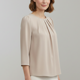 Women’s Blouse with Pleated Front and Long Sleeves