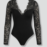 Women’s Blouse with V Neck and Lace Sleeves