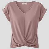 Women’s Blouse with V Neckline and Short Sleeves