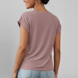 Women’s Blouse with V Neckline and Short Sleeves