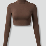 Women’s Crop Top with High Neck and Long Sleeves