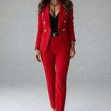 Women's Two-Piece Double-Breasted Blazer Set