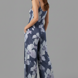 Women’s Jumpsuit with Adjustable Straps and Printed Surface