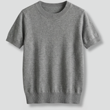 Women’s Knit Top with Crew Neck and Ribbed Hem