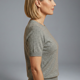 Women’s Knit Top with Crew Neck and Ribbed Hem