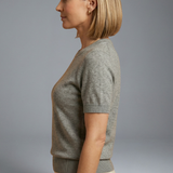 Women’s Knit Top with Crew Neck and Ribbed Hem