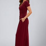 Women's Lounge Set with Wrap Top and Wide-Leg Pants