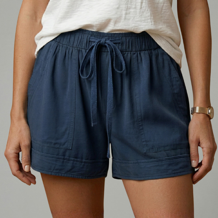 Women’s Shorts with Drawstring Waist and Relaxed Fit