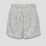 Women’s Shorts with Drawstring Waist and Sequin Surface