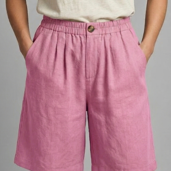 Women’s Shorts with Elastic Waistband and Side Pockets