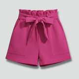Women’s Shorts with Tie Waist and Ruffle Waistband