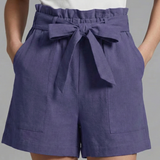 Women’s Shorts with Tie Waist and Ruffle Waistband