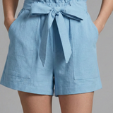 Women’s Shorts with Tie Waist and Ruffle Waistband