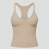 Women’s Sleeveless Top with V Neckline and Ribbed Surface