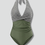 Women’s Swimsuit with Halter Neck and High Waist
