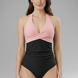 Women’s Swimsuit with Halter Neck and High Waist