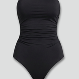 Women’s Swimsuit with Strapless Neckline and Ruched Front