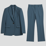 Women's Tailored Two-Piece Pantsuit Set with Blazer and Trousers
