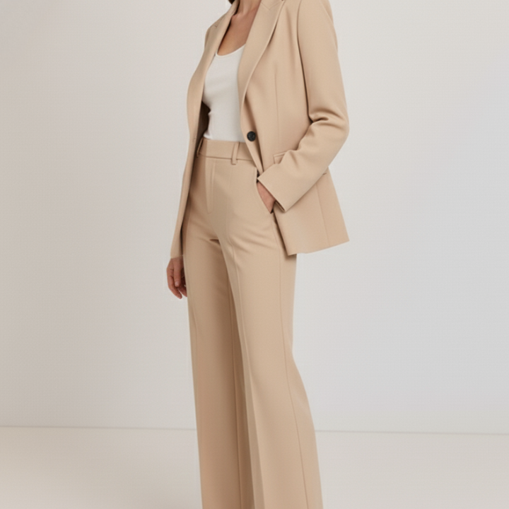 Women's Tailored Two-Piece Pantsuit Set with Blazer and Trousers