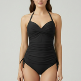 Women’s Tankini Swimsuit with V-Neck and Ruched Sides