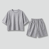 Women’s Two-Piece Set with Crop Top and Drawstring Shorts