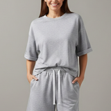 Women’s Two-Piece Set with Crop Top and Drawstring Shorts