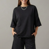 Women’s Two-Piece Set with Crop Top and Drawstring Shorts