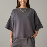 Women’s Two-Piece Set with Crop Top and Drawstring Shorts