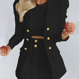 Women Double Breasted Blazer Mini Skirt Set Matching Two Piece