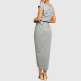 Women's Casual Midi Dress Tie-Waist and Wrap-Style